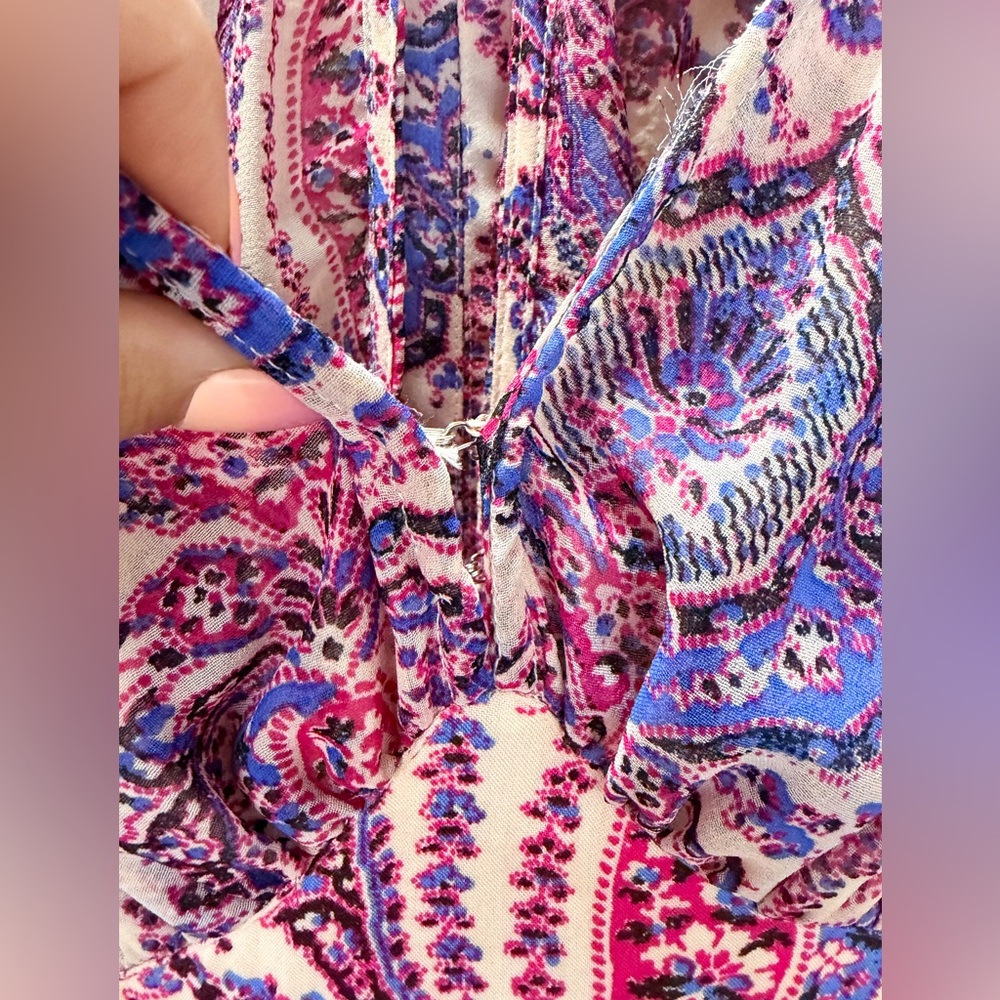 Free People Mirage Paisley Boho Maxi Dress Size 4 Small Western  Wedding Guest - Picture 8 of 12